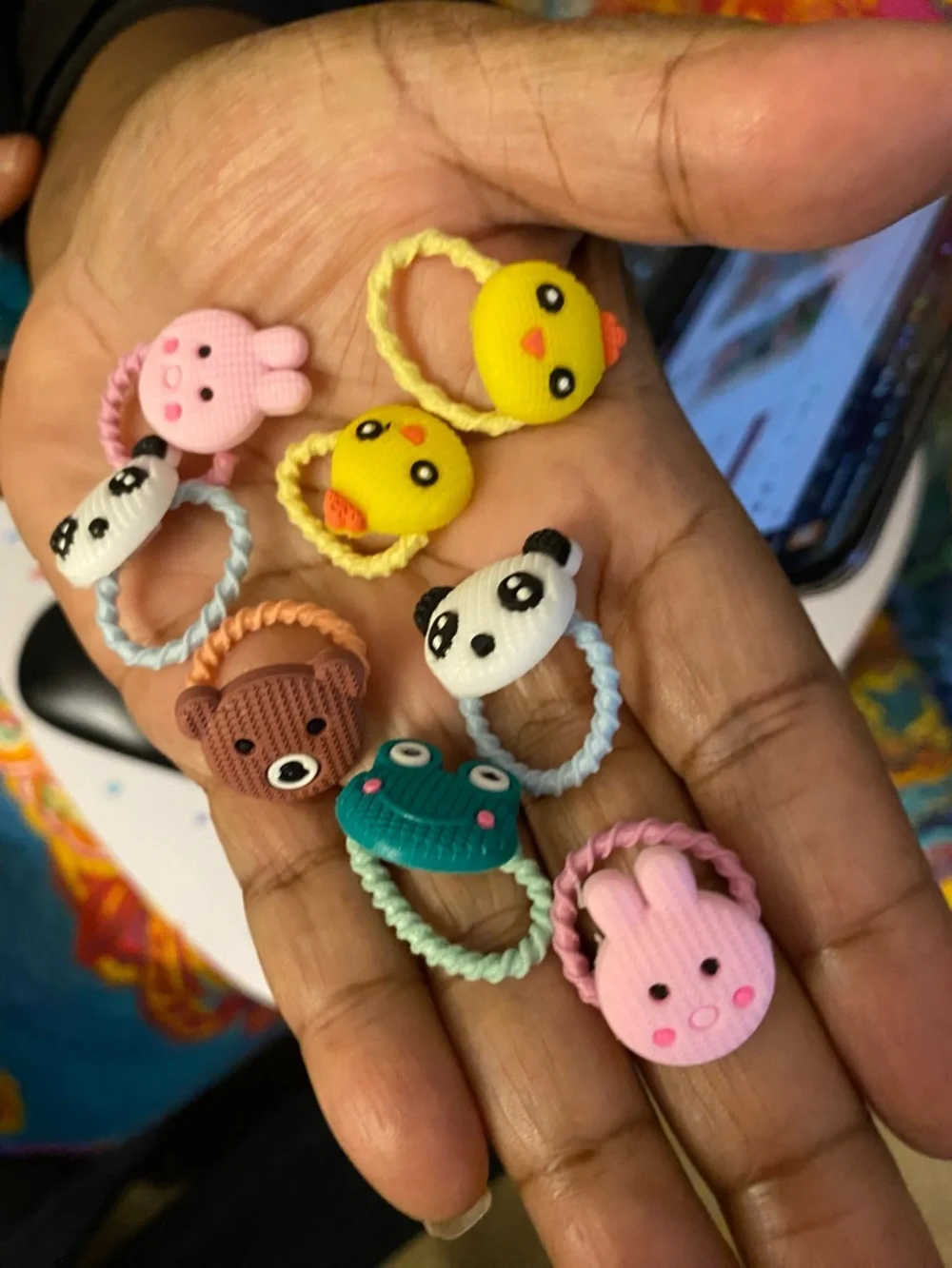 Kids Multicolor Hair Tie and Clip Set with Clear Pouch